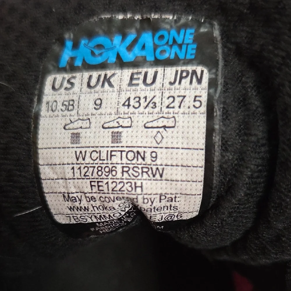 Hoka Clifton 9  Strawberry Raspberry Athletic Shoes Size 10.5 - Picture 4 of 7